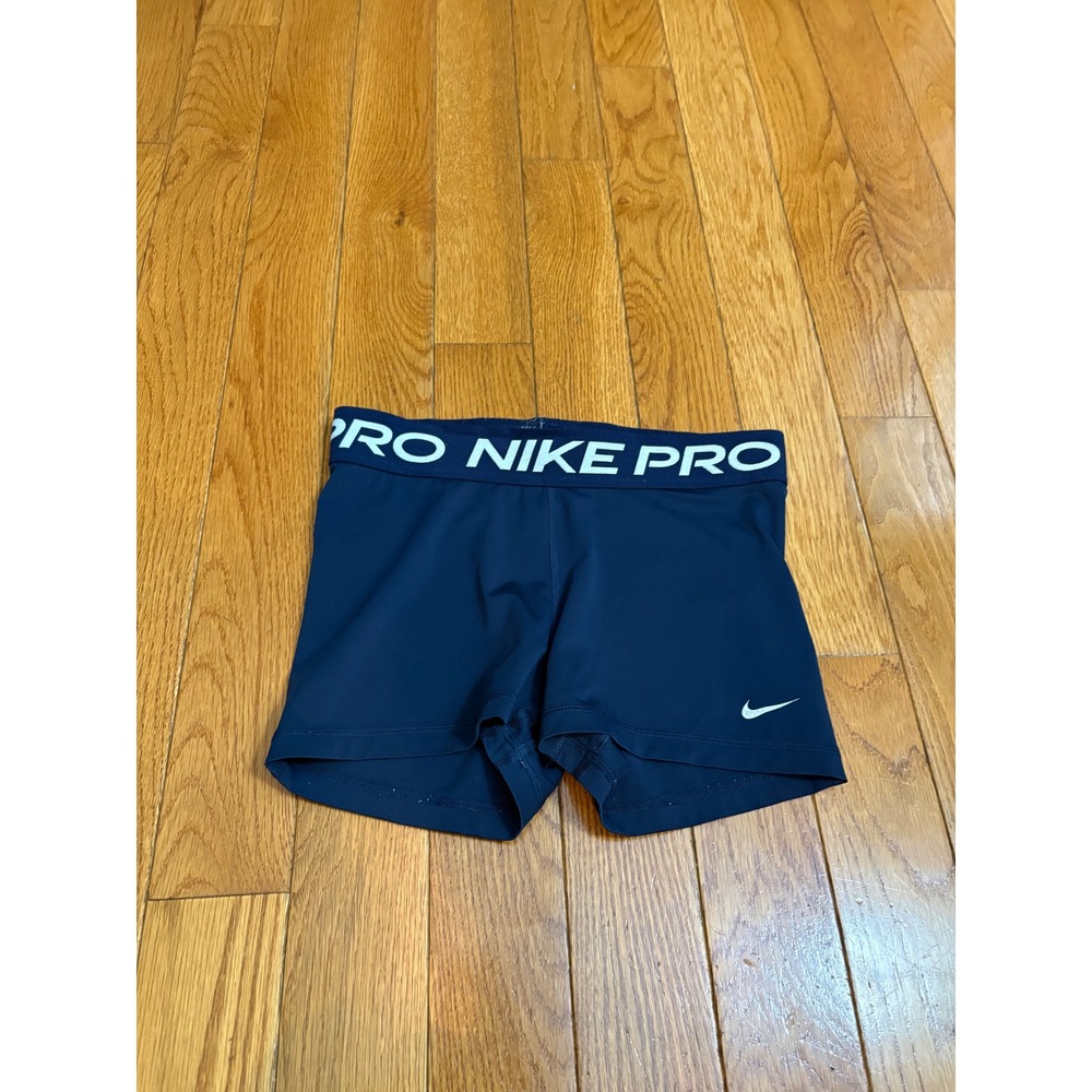 Nike Pro Dri-FIT Women Navy Blue Compression Athletic Training Shorts Size M